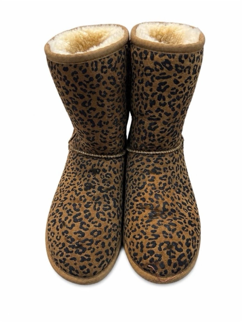 UGG Leopard Print Shearling-Lined Booties - Brown & Black